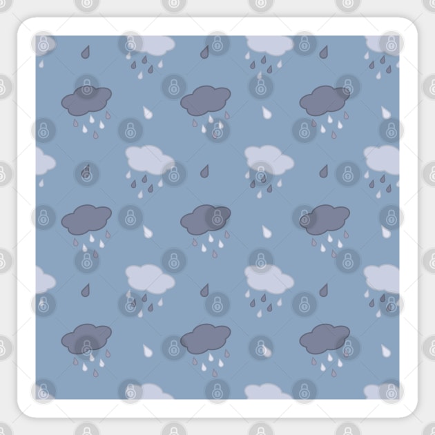 Rain Cloud Pattern in Blue Sticker by Kelly Gigi